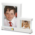 Double Window White Wooden Photo Frame